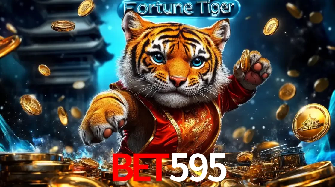 Imagem promocional do jogo de slot Fortune Tiger, com um tigre majestoso em traje tradicional cercado por uma fortuna em moedas de ouro, disponível agora no cassino bet595.
